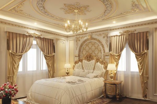 mẫu trần thạch cao phòng ngủ khách sạn đẹp