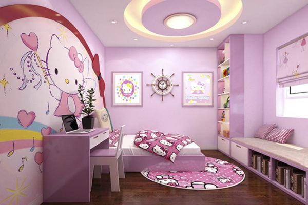 bao gia thi cong tran thach cao phong ngu tre em hello kitty