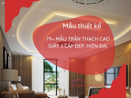 thiết kế mẫu trần thạch cao giật 3 cấp đẹp, hiện đại