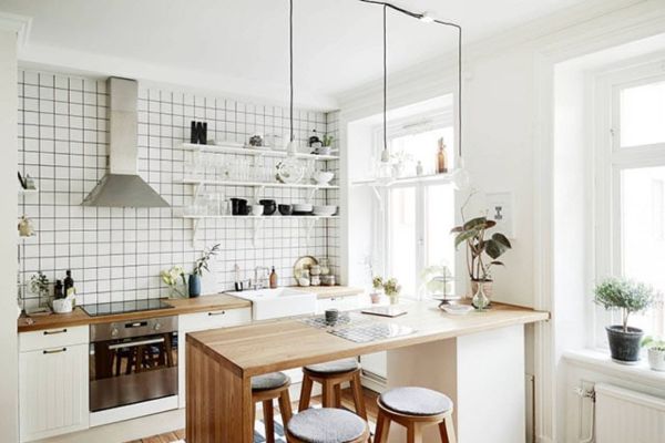 mẫu thiết kế trần thạch cao phòng bếp nhỏ đơn giản