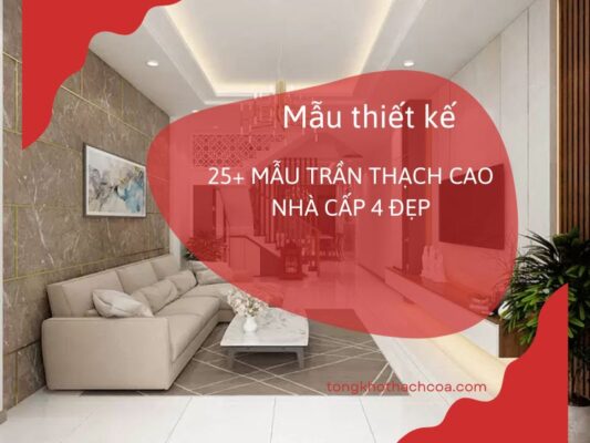 mẫu trần thạch cao nhà cấp 4 đẹp