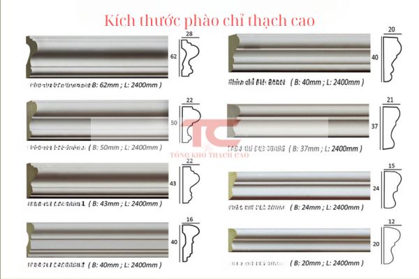 Kích thước phào chỉ tường