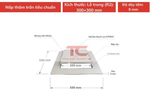 nap tham tran thach cao 300×300mm