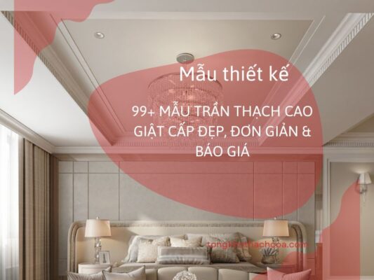 mẫu trần thạch cao giật cấp đẹp, đơn giản