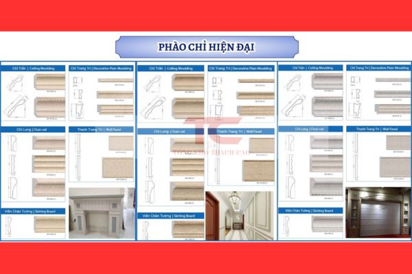 Phào chân tường thạch cao phân làm 2 loại chính